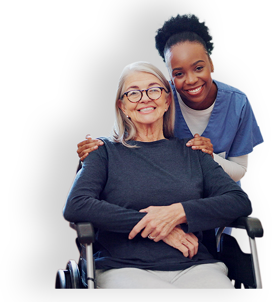 Caregiver with patient